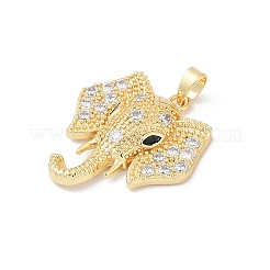 Brass Micro Pave Clear Cubic Zirconia Pendants&nbsp;KK-R213-21G