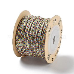 ポリエステルツイストコード  ラウンド  DIYのジュエリーには  カラフル  1.2mm  約38.28ヤード（35m）/ロール&nbsp;OCOR-G015-01B-35