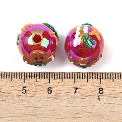 Christmas UV Plating Opaque Acrylic Beads&nbsp;OACR-H057-01