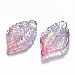 Two Tone Transparent Spray Painted Glass Pendants&nbsp;GLAA-T016-18A