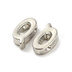 プラチナメッキ合金ビーズ  頭文字  文字.q  10x3mm  穴：1.8mm&nbsp;PALLOY-CJC0001-64P-Q