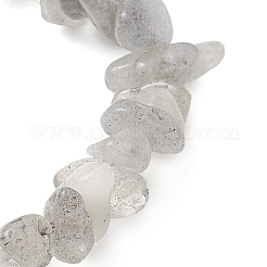 天然ラブラドライトチップビーズストレッチブレスレット（男女兼用）  内径：1-7/8インチ（4.8cm）&nbsp;BJEW-JB12086-01