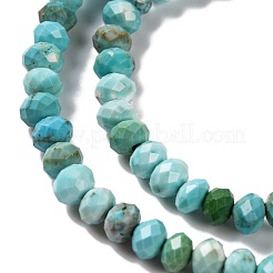 天然石ハウライトビーズ連売り  染め  多面カット  ロンデル  シアン  4.5x3mm  穴：0.8mm  約123~127個/連  15.24~15.55''（38.5~39.5センチメートル）&nbsp;G-H025-03C-01