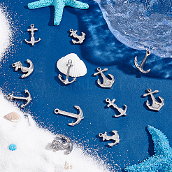 12Pcs 6 Style Stainless Steel Pendants&nbsp;STAS-UN0037-79