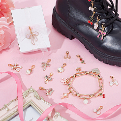 24Pcs Alloy & Imitation Pearl & Brass Shoes Charms&nbsp;HJEW-PH02250