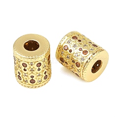 Brass Micro Pave Cubic Zirconia European Beads&nbsp;KK-D109-09B-G