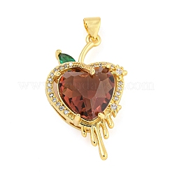 Rack Plating Brass Micro Pave Clear Cubic Zirconia Pendants&nbsp;ZIRC-L100-162G