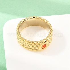 304 Stainless Steel Cubic Zirconia Finger Rings&nbsp;RJEW-F203-03G-02