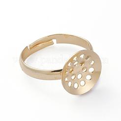Adjustable Brass Pad Ring Components&nbsp;KK-G379-03G