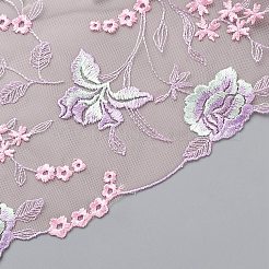 ポリエステルレース刺繍生地  DIYアクセサリー  花  ミスティローズ  220x1mm  20ヤード/個&nbsp;DIY-WH20025-076B