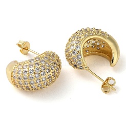 Rack Plating Brass Micro Pave Cubic Zirconia Stud Earrings&nbsp;EJEW-M230-11G