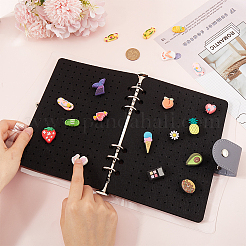 Felt Cloth Brooch Storage Loose-leaf Binder Notebook Albums with PVC Plastic Cover&nbsp;AJEW-WH20011-05B