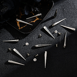 合金リベットセット  コーン  プラチナ  38x7mmと5.5x7mm  2個/セット  20セット /箱&nbsp;PALLOY-GF0001-05
