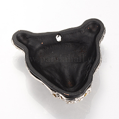 合金ラインストーンペンダント  ヒョウ  プラチナ  クリスタル  47x49x13mm  穴：2.5mm&nbsp;X-PALLOY-R094-11