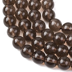 天然のスモーキークォーツラウンドビーズ連売り  8mm  穴：1mm  約47個/連  15.04''（38.2センチメートル）&nbsp;G-E329-8mm-38C