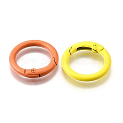 スプレー塗装された合金スプリングゲートリング  リング  ミックスカラー  24x4mm&nbsp;PALLOY-A022-01B