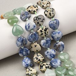 Gradient Color Natural Quartz & Dalmatian Jasper & Blue Spot Jasper & Green Aventurine & Picture Jasper Beads Strands&nbsp;G-B185-A02