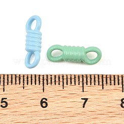 スプレーペイント合金コネクタチャーム  渦巻きリンク  ミックスカラー  14x5x4.5mm  穴：2.5x2.5mm&nbsp;AL-CBA9266-02