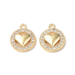 Brass Micro Pave Cubic Zirconia Pendants&nbsp;KK-I702-56G