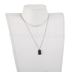 Bear Resin Pendant Necklaces&nbsp;NJEW-JN03016-01