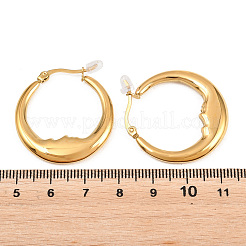 ムーン 304 ステンレススチール フープピアス（女性用）  ゴールドカラー  30x4mm&nbsp;EJEW-L312-01G