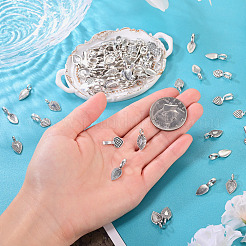 150Pcs 3 Styles Tibetan Style Alloy Glun-on Flat Pad Bails for Pendants Making&nbsp;TIBEP-TA0001-48