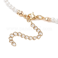 女性用シェルパールビーズブレスレット  クロス  ホワイト  7-1/4インチ（18.3cm）&nbsp;BJEW-TA00571