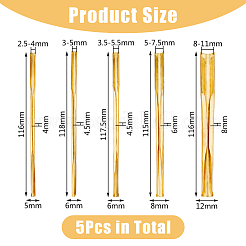 セラミック植木鉢用真鍮クラフト穴パンチ  生（メッキなし）  115~118x5~12x4~8mm  内径：2.5~11mm  5個/セット&nbsp;AJEW-WH0504-68C