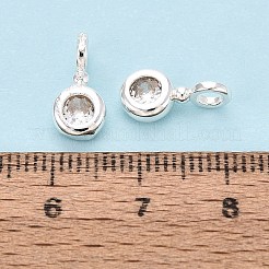 Brass Micro Pave Clear Cubic Zirconia Charms&nbsp;KK-N288-16S