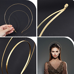 3個の鉄のヘアバンドのパーツ  ダブルリング  ロリータ用  クラウンアクセサリー  ゴールドカラー  180x175x4.5mm  内径：150x118mm&nbsp;IFIN-BBC0001-02