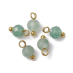 8Pcs 8 Styles Natural Agate & Carnelian & Green Aventurine & Amethyst & Aquamarine Faceted Round Charms&nbsp;PALLOY-JF03451