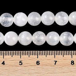 天然セレナイトビーズ連売り  ラウンド  グレードA  ホワイト  8mm  穴：1.2mm  約46個/連  14.76''（37.5センチメートル）&nbsp;X-G-G167-A01-01