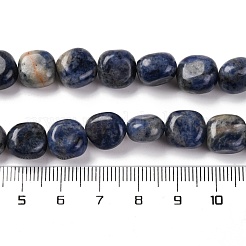 天然石ソーダライトビーズ連売り  ナゲット  タンブルストーン  9~17x8~12x6~8mm  穴：1mm  約38個/連  15.55''（39.5センチメートル）&nbsp;G-G146-A03-02