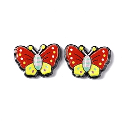 オペーク樹脂カボション  蝶  レッド  17x24x4.5mm&nbsp;LS-RESI-C027-03C