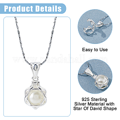925 Sterling Silver Empty Bead Cage Pendants&nbsp;STER-WH0005-61