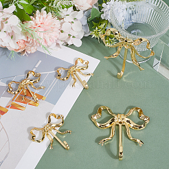 5袋2種類の合金フックハンガー  蝶結び  ゴールドカラー  68~100x66.5~95x17~23.5mm&nbsp;AJEW-ME0001-61
