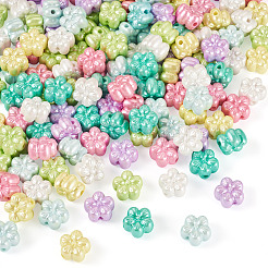 不透明アクリル模造パールビーズ150個  スモモの花  ミックスカラー  12.5x13x8mm  穴：2mm&nbsp;OACR-TA0003-79