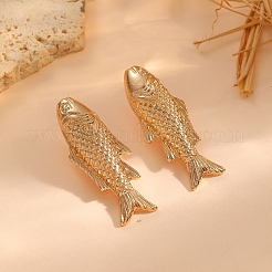 女性用合金スタッドピアス  魚  ゴールドカラー  53x20mm&nbsp;WGEFB89-01