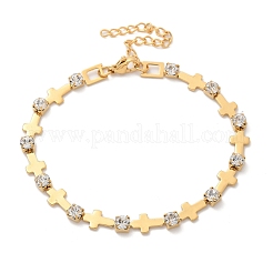 304 Stainless Steel Rhinestone Cup Chain Bracelets for Women&nbsp;BJEW-F488-26E-G