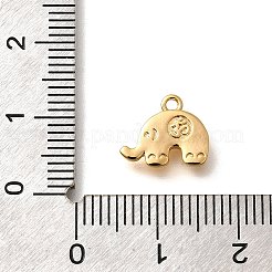 真鍮チャーム  象のチャーム  18KGP本金メッキ  9.5x11x1.5mm  穴：1.2mm&nbsp;KK-K294-01G