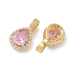 Brass Micro Pave Cubic Zirconia Pendants&nbsp;KK-Z139-09G