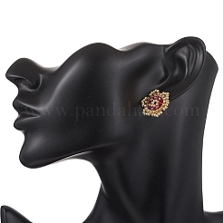 Flower Glass Seed Bead Stud Earrings&nbsp;EJEW-MZ00668