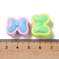ツートンの不透明アクリルビーズ  蝶結び  17x20.5x10mm  穴：3.7mm&nbsp;SACR-I005-08E