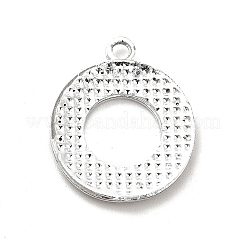 合金ラインストーンペンダント  プラチナトーンの中空フラットラウンドチャーム  クリスタル  21x17x2mm  穴：1.8mm&nbsp;ALRI-C007-53P