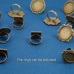 Adjustable Iron Finger Ring Components&nbsp;PALLOY-PH0012-34