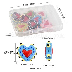 8個 8色ペイントガラスビーズ バンピービーズ ハート  エナメル  ミックスカラー  16~17x18x7mm  穴：1.2mm  1pc /カラー&nbsp;LAMP-FS0001-50