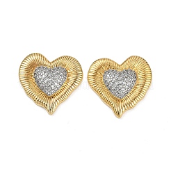 Brass Micro Pave Clear Cubic Zirconia Stud Earrings&nbsp;EJEW-U059-01A-GP