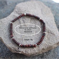 Natural Red Tiger Eye(Dyed & Heated) Rondelle Beaded Stretch Bracelets&nbsp;UT5328-13