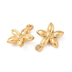 304ステンレススチールチャーム  ゴールドカラー  花  12.5x10.5x3.5mm  穴：1.2mm&nbsp;STAS-K303-08A-G