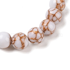 Synthetic Turquoise(Dyed) Round Beaded Stretch Bracelets&nbsp;G-U005-01B-08